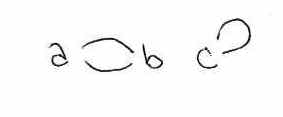 an undirected graphlike structure with a self-loop at c and too many edges between a and b